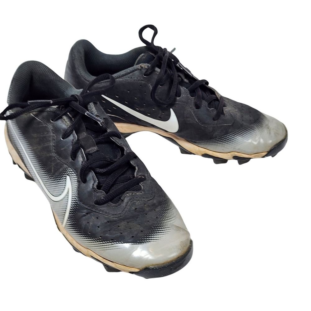 Nikeโ Alpha Huarache 4 Keystone Baseball Cleats Black White DJ6525-011 Kids 5.5Y